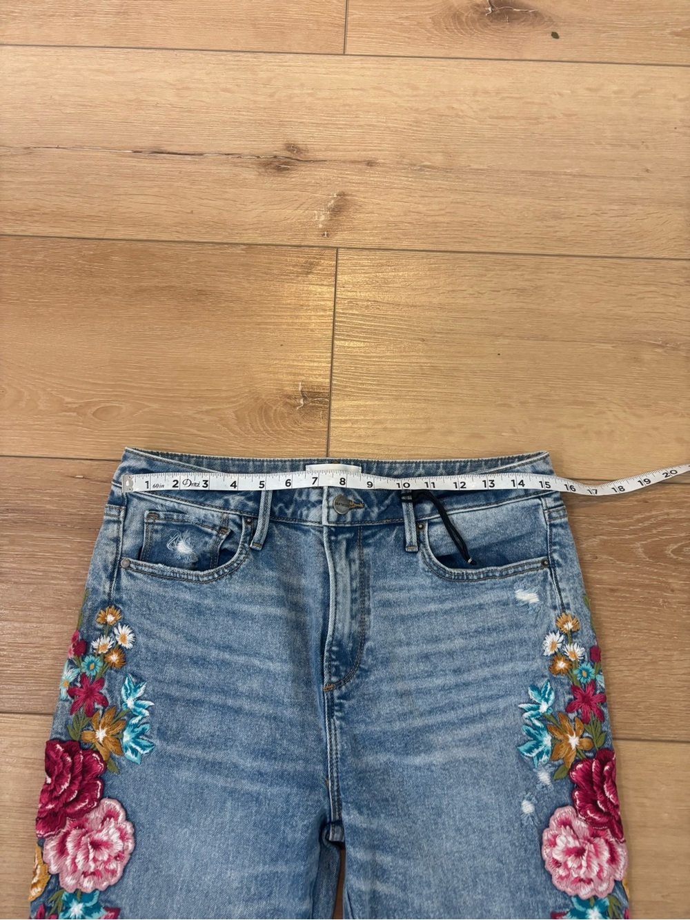 Driftwood Free People Floral Jeans Size 30 - Picture 4 of 6